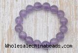 CGB5309 10mm, 12mm round light amethyst beads stretchy bracelets