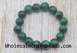 CGB5330 10mm, 12mm round green tiger eye beads stretchy bracelets