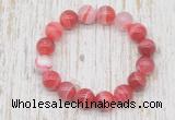 CGB5335 10mm, 12mm round red banded agate beads stretchy bracelets