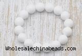 CGB5358 10mm, 12mm round white candy jade beads stretchy bracelets