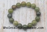 CGB5362 10mm, 12mm round Canadian jade beads stretchy bracelets