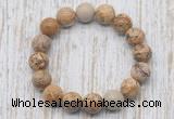 CGB5373 10mm, 12mm round picture jasper beads stretchy bracelets