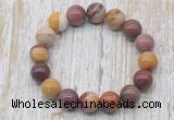 CGB5387 10mm, 12mm round mookaite beads stretchy bracelets