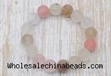 CGB5501 10mm, 12mm round matte volcano cherry quartz beads stretchy bracelets