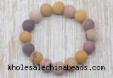 CGB5507 10mm, 12mm round matte mookaite beads stretchy bracelets