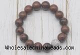 CGB5679 10mm, 12mm mahogany obsidian beads with zircon ball charm bracelets