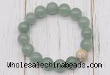 CGB5686 10mm, 12mm green aventurine beads with zircon ball charm bracelets