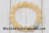 CGB5688 10mm, 12mm honey jade beads with zircon ball charm bracelets