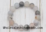 CGB5802 10mm, 12mm matte montana agate beads with zircon ball charm bracelets