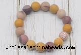 CGB5807 10mm, 12mm matte mookaite beads with zircon ball charm bracelets