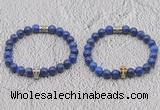 CGB6045 8mm round lapis lazuli bracelet with skull for men