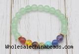 CGB6261 8mm candy jade 7 chakra beaded mala stretchy bracelets