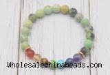 CGB6285 8mm Australia chrysoprase 7 chakra beaded mala stretchy bracelets