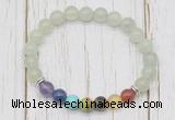 CGB6369 8mm New jade 7 chakra beaded mala stretchy bracelets