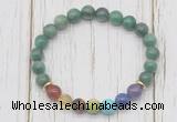 CGB6372 8mm African jade 7 chakra beaded mala stretchy bracelets