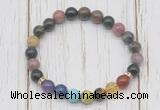 CGB6375 8mm tourmaline 7 chakra beaded mala stretchy bracelets