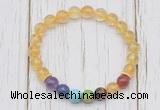 CGB6377 8mm citrine 7 chakra beaded mala stretchy bracelets