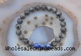 CGB6416 8mm round matte black labradorite & lapis lazuli  beaded bracelets