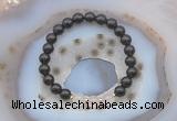 CGB6420 8mm round smoky quartz & rose quartz beaded bracelets