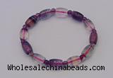 CGB660 7.5 inches 5mm round & 8*11mm drum fluorite bracelet