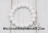 CGB6833 10mm, 12mm candy jade beaded bracelet with alloy pendant