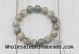 CGB6877 10mm, 12mm greeting pine jasper beaded bracelet with alloy pendant