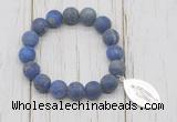 CGB6911 10mm, 12mm matte lapis lazuli beaded bracelet with alloy pendant