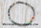 CGB7028 7 chakra 4mm Indian agate beaded meditation yoga bracelets