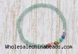 CGB7048 7 chakra 4mm green aventurine beaded meditation yoga bracelets