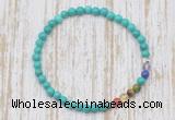 CGB7054 7 chakra 4mm turquoise beaded meditation yoga bracelets