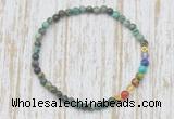 CGB7055 7 chakra 4mm African turquoise beaded meditation yoga bracelets