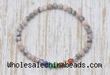 CGB7069 7 chakra 4mm pink zebra jasper beaded meditation yoga bracelets