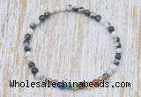 CGB7076 7 chakra 4mm black & white jasper beaded meditation yoga bracelets