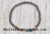 CGB7090 7 chakra 4mm smoky quartz beaded meditation yoga bracelets