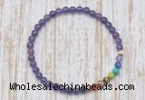 CGB7092 7 chakra 4mm amethyst beaded meditation yoga bracelets