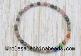 CGB7096 7 chakra 4mm tourmaline beaded meditation yoga bracelets