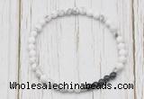 CGB7128 4mm white howlite & black onyx beaded meditation yoga bracelets