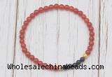 CGB7129 4mm red agate & black onyx beaded meditation yoga bracelets