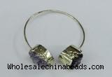 CGB721 15*20mm oval druzy amethyst gemstone bangles wholesale