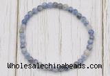 CGB7211 4mm tiny blue spot stone beaded meditation yoga bracelets