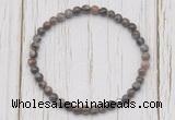 CGB7217 4mm tiny grey opal beaded meditation yoga bracelets