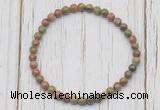 CGB7219 4mm tiny unakite beaded meditation yoga bracelets