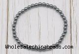 CGB7220 4mm tiny hematite beaded meditation yoga bracelets