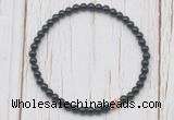 CGB7233 4mm tiny black onyx beaded meditation yoga bracelets