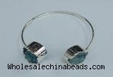 CGB724 13*18mm oval druzy agate gemstone bangles wholesale