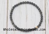 CGB7261 4mm tiny golden obsidian beaded meditation yoga bracelets