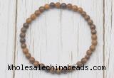 CGB7274 4mm tiny elephant skin jasper beaded meditation yoga bracelets