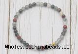 CGB7277 4mm tiny blood jasper beaded meditation yoga bracelets