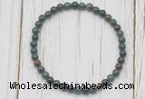 CGB7278 4mm tiny Indian bloodstone beaded meditation yoga bracelets