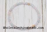 CGB7294 4mm tiny morganite beaded meditation yoga bracelets